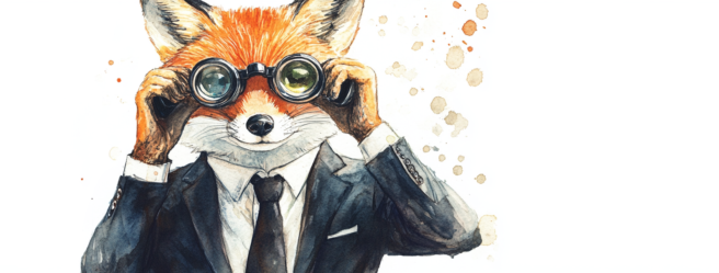 RM SPX A cute fox wearing a business suit and holding bino 77357c3c f38f 4534 bccb 8e58a9f0ef75 0