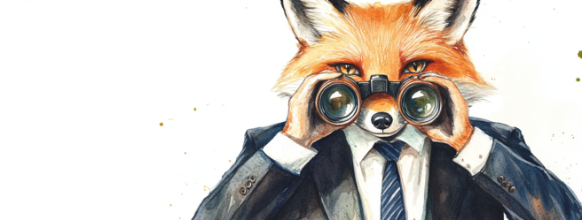 RM SPX cute fox wearing a business suit and holding bino 77357c3c f38f 4534 bccb 8e58a9f0ef75 0