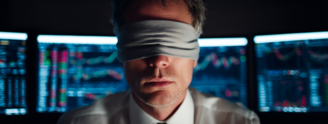 Enthusias A financial analyst sitting blindfolded in front of 3fbd70cd 114c 435d 8c85 05b060ed7258 2
