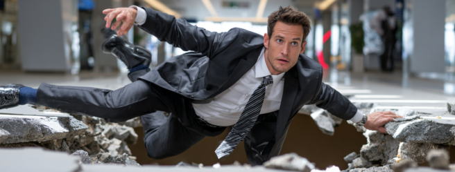 Enthusias A man in a business suit falling through a false fl d3cedc8d 0318 4b0e a7fe a1e334af2d0d 3