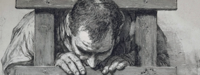 Enthusias A man under the guillotine as in Paris in the 1790s 50e12eb5 3578 4e90 b226 0ab4f3495857 3