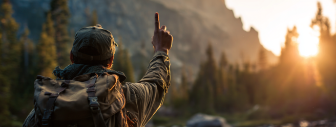 Enthusias A scout holding his index finger vertically in the 47644adf b148 4f99 a610 1a4239947985 1