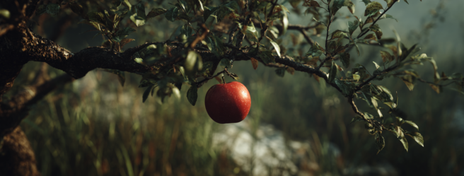 Enthusias A tree with a single apple The apple hangs from on 0a279db2 76d2 44b5 a47f 4fa880aa1ebf 2