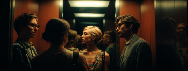 Enthusias A view inside a lift There are five European peopl 101812c9 151a 4abf b3c9 33a98ec38913 0