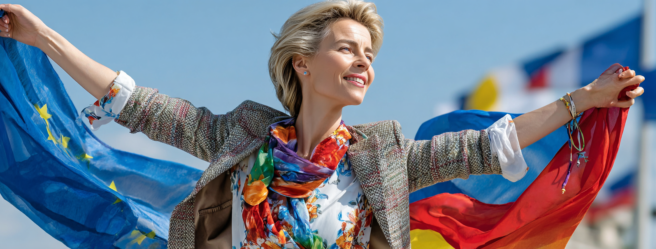 Enthusias A woman who looks like Ursula von der Leyen holds u 71428368 5629 40f2 9de5 08ce692e158e 1