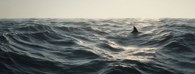 Enthusias The vast ocean with small waves Only the dorsal fi 14937c49 a584 4626 98f4 d678e4ab9832 3