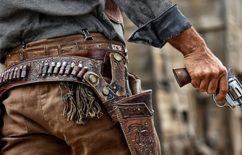 Enthusias A cowboy viewed from behind The revolver belt and 6af06b44 cf8f 49e4 9269 d84f6cd3e08f 0