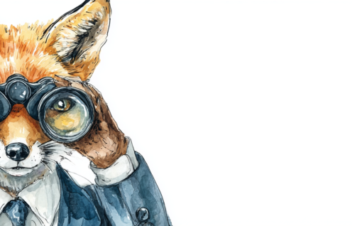 Enthusias A cute fox wearing a business suit and holding bino 780cebce 71da 4cb9 9417 30b153f976e7 2