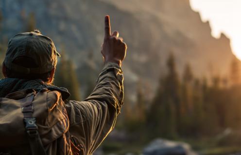 Enthusias A scout holding his index finger vertically in the 47644adf b148 4f99 a610 1a4239947985 1