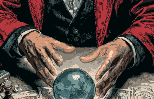 Enthusias An investor at the table of a Fortune teller ar 3 6d52dd84 db76 47dd b54e d8ec0af02e43 0