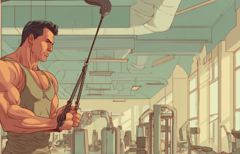 Enthusias Situation in a gym A muscleman is stretching a bic fc89a9fe ccb0 44ed ba73 36730c66146d 1