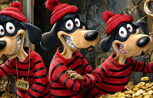 Enthusias Three cartoon beagle dogs wearing red shirts with p 3a273a6d 5155 428c 839d 661e8c2b0801 2