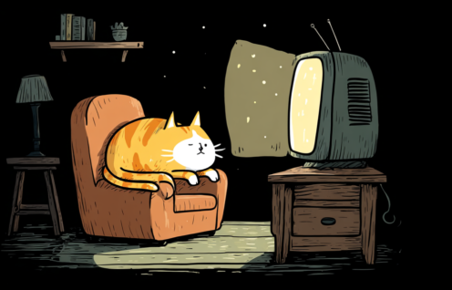 Enthusias funny tired cat fell asleep while watching tv night 6988f129 44bc 489f 8ea6 be9b391d3838 2